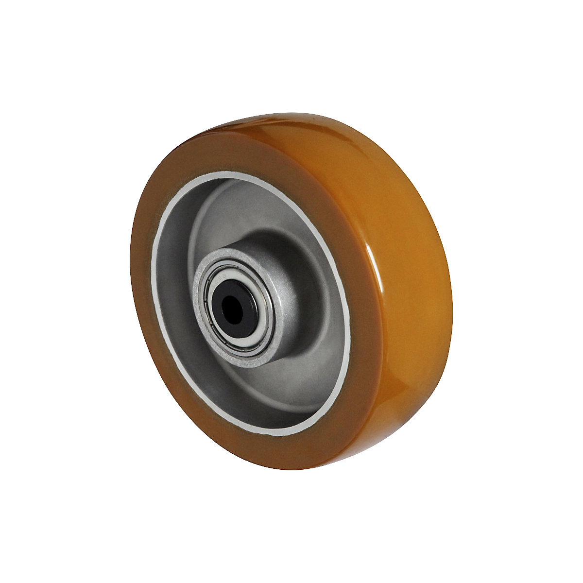 PU wheel on aluminium rim, ball bearing, 2+ items, wheel Ø x width 100 x 40 mm