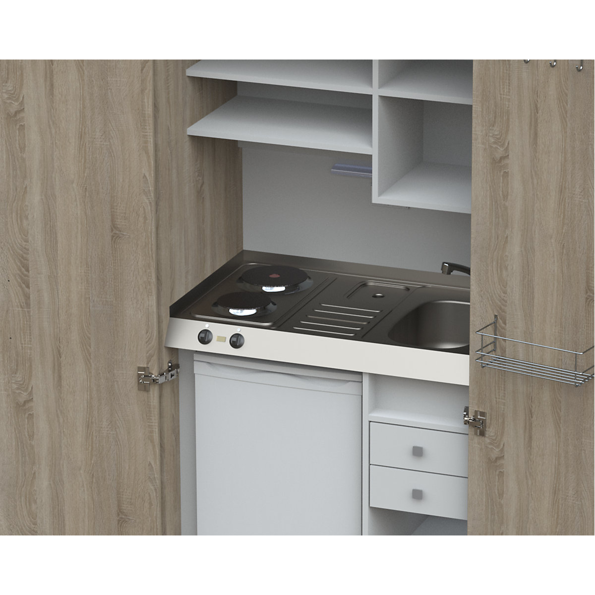 Schrankküche mit Flügeltüren (Produktabbildung 21)-20