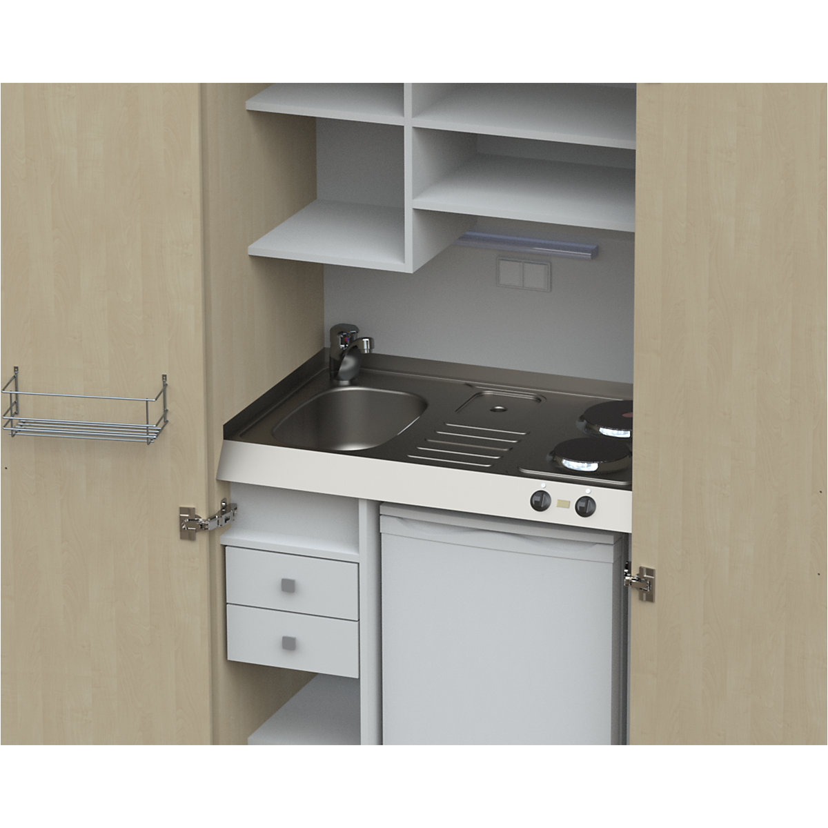 Schrankküche mit Flügeltüren (Produktabbildung 37)-36