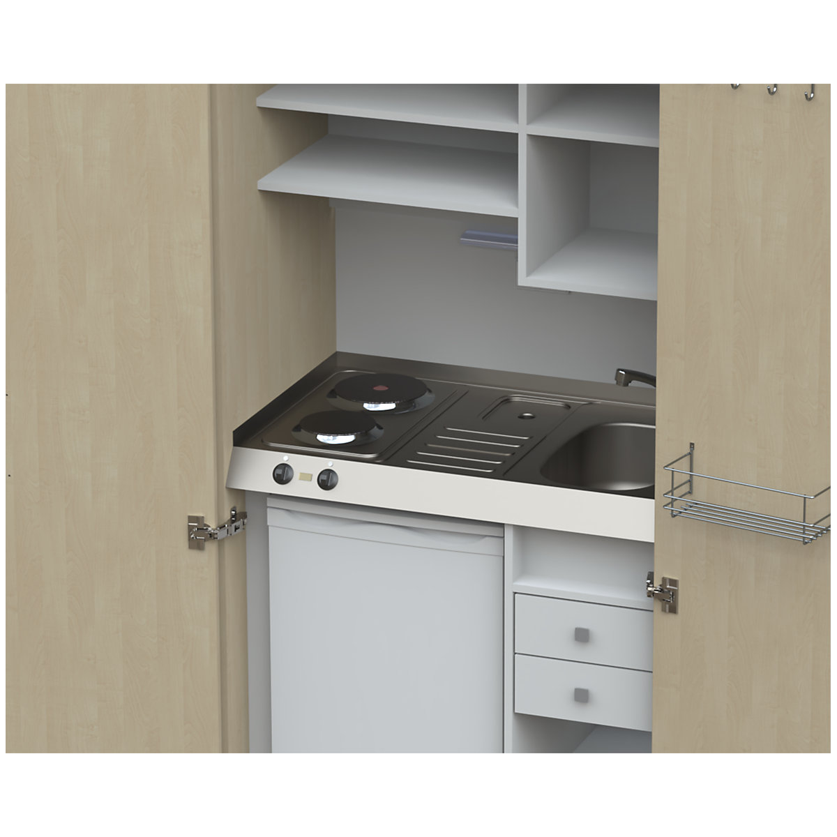 Schrankküche mit Flügeltüren (Produktabbildung 31)-30