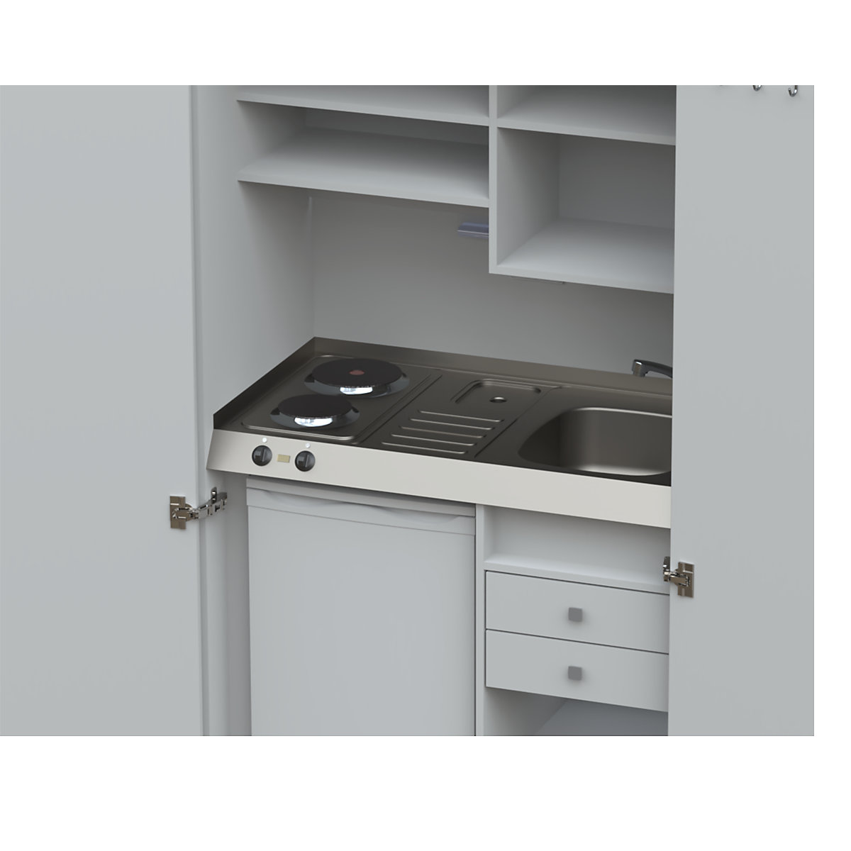 Schrankküche mit Flügeltüren (Produktabbildung 17)-16