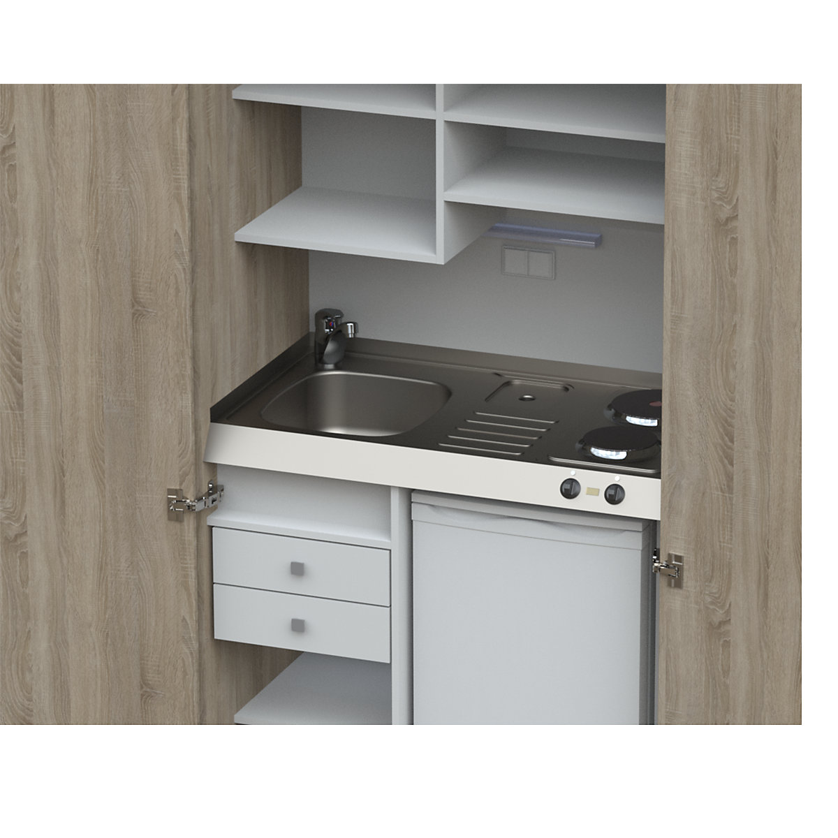 Schrankküche mit Flügeltüren (Produktabbildung 34)-33