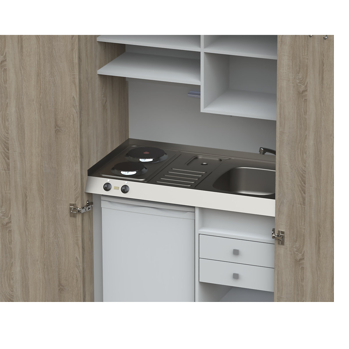 Schrankküche mit Flügeltüren (Produktabbildung 25)-24