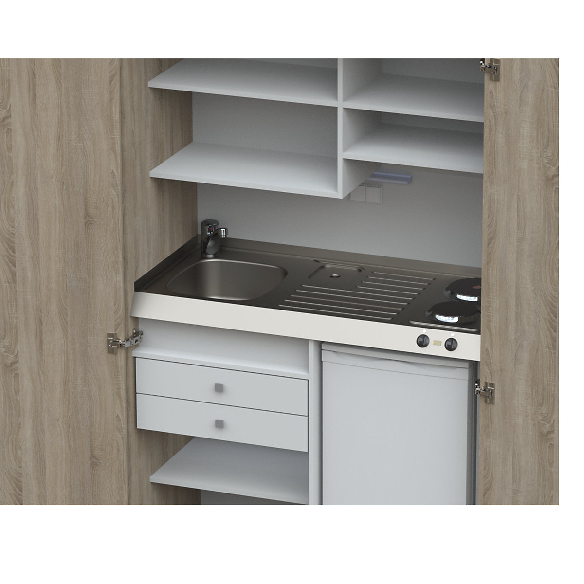 Schrankküche mit Flügeltüren (Produktabbildung 39)-38