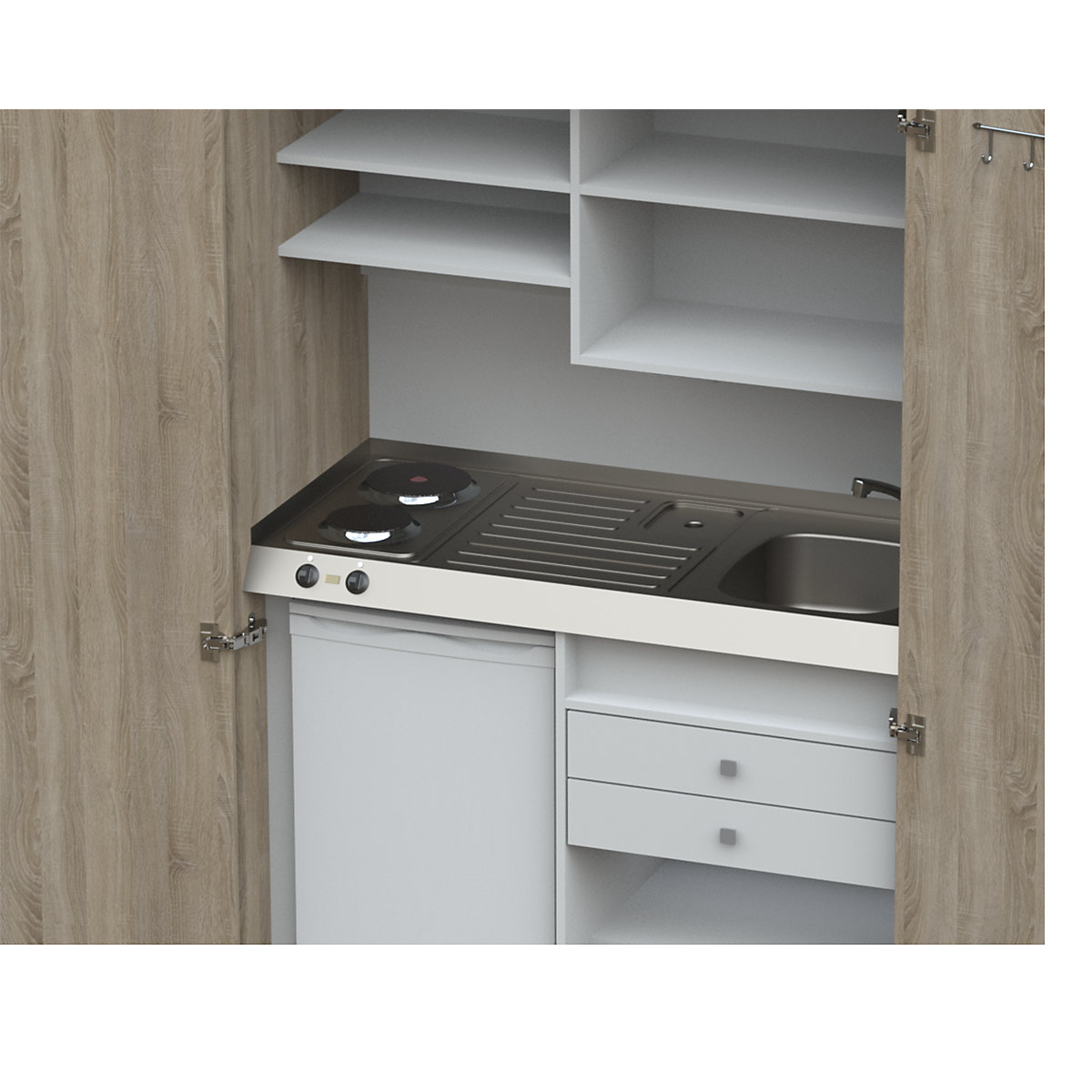 Schrankküche mit Flügeltüren (Produktabbildung 33)-32