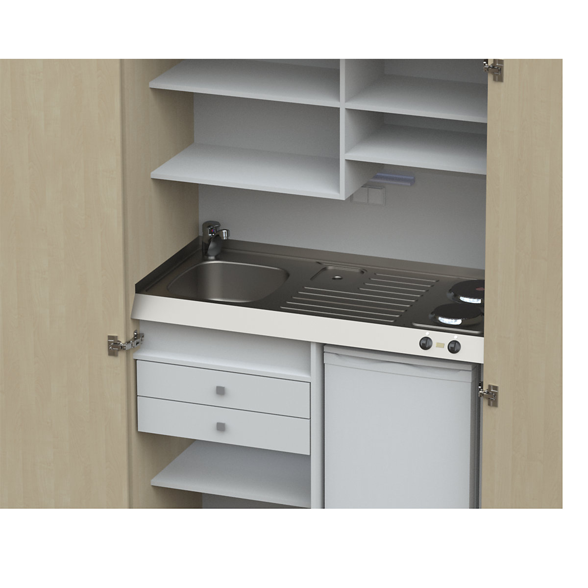 Schrankküche mit Flügeltüren (Produktabbildung 32)-31