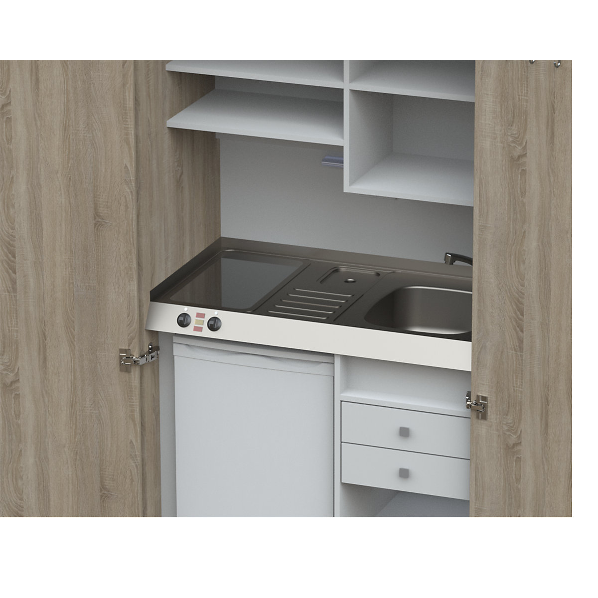 Schrankküche mit Flügeltüren (Produktabbildung 33)-32