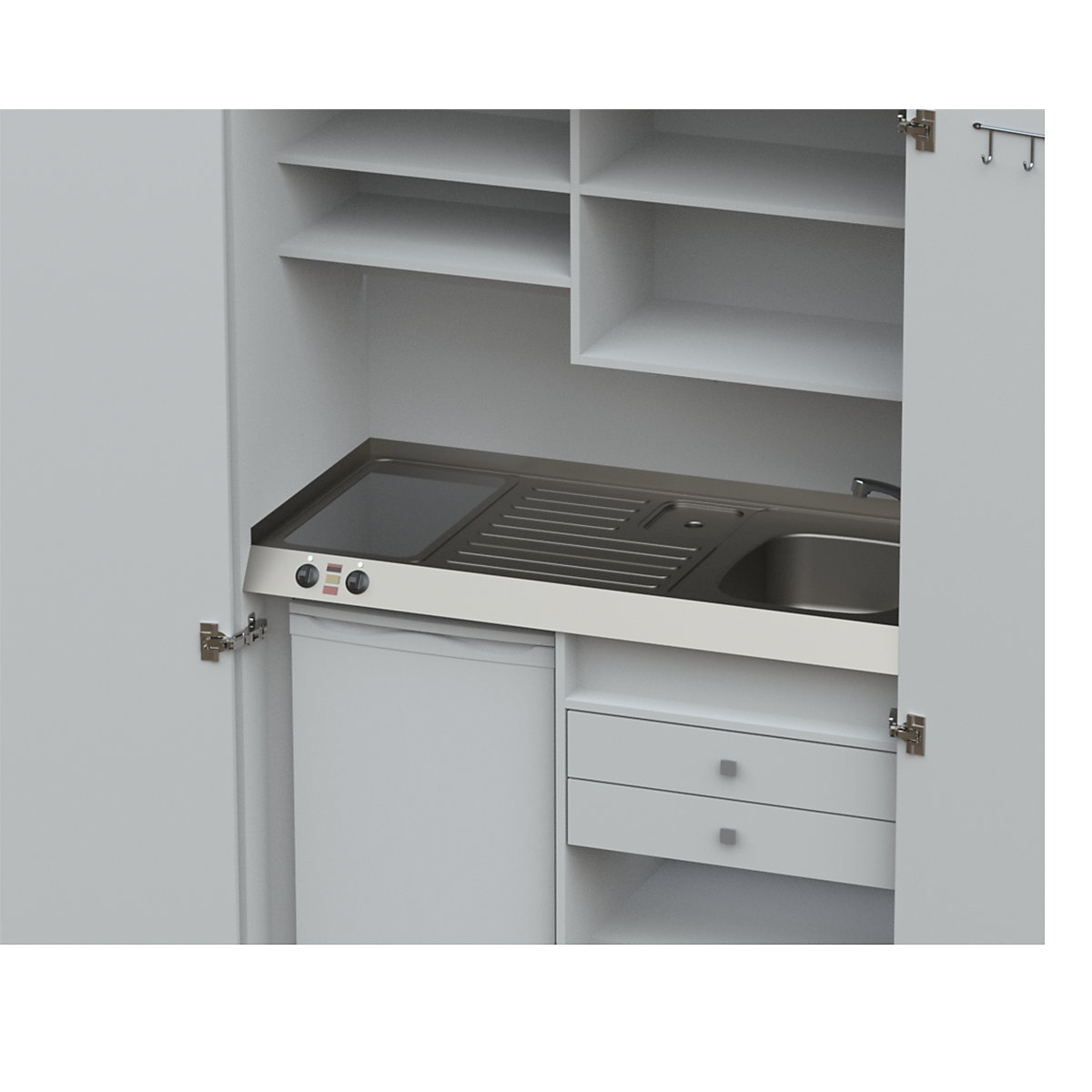 Schrankküche mit Flügeltüren (Produktabbildung 37)-36
