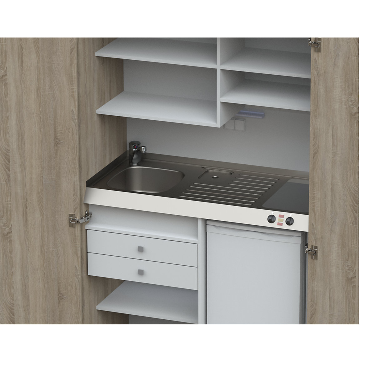 Schrankküche mit Flügeltüren (Produktabbildung 17)-16