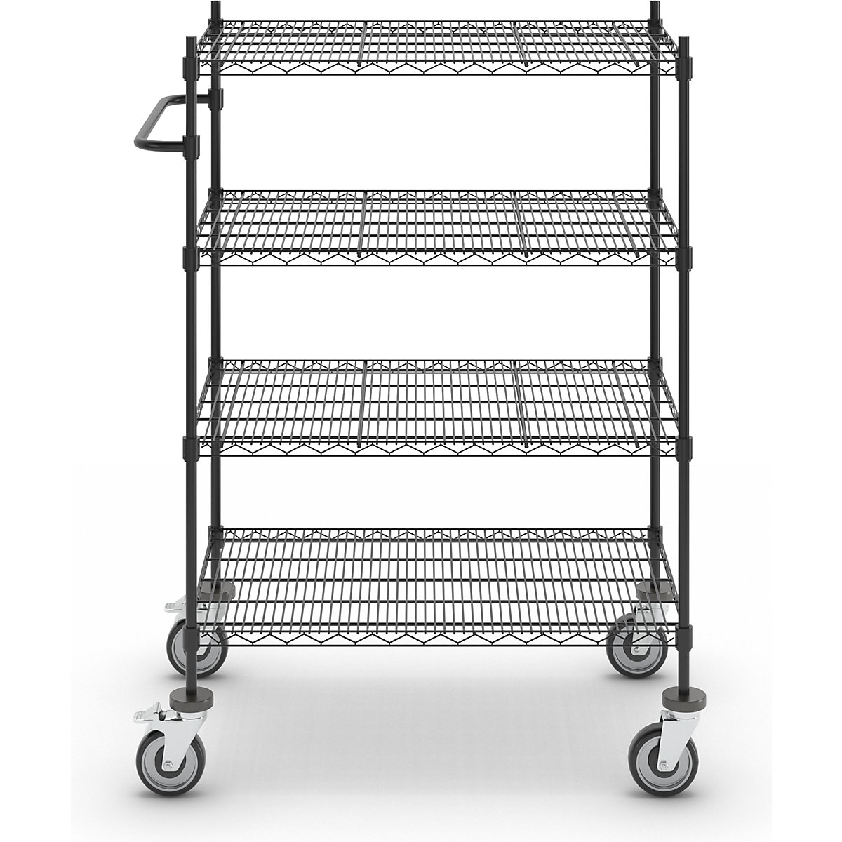 Drahtgitter-Tischwagen, schwarz (Produktabbildung 2)-1