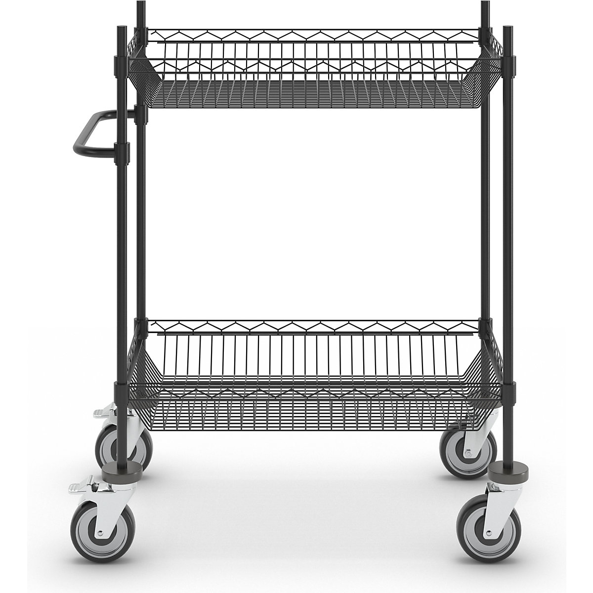 Drahtgitter-Tischwagen, schwarz (Produktabbildung 4)-3