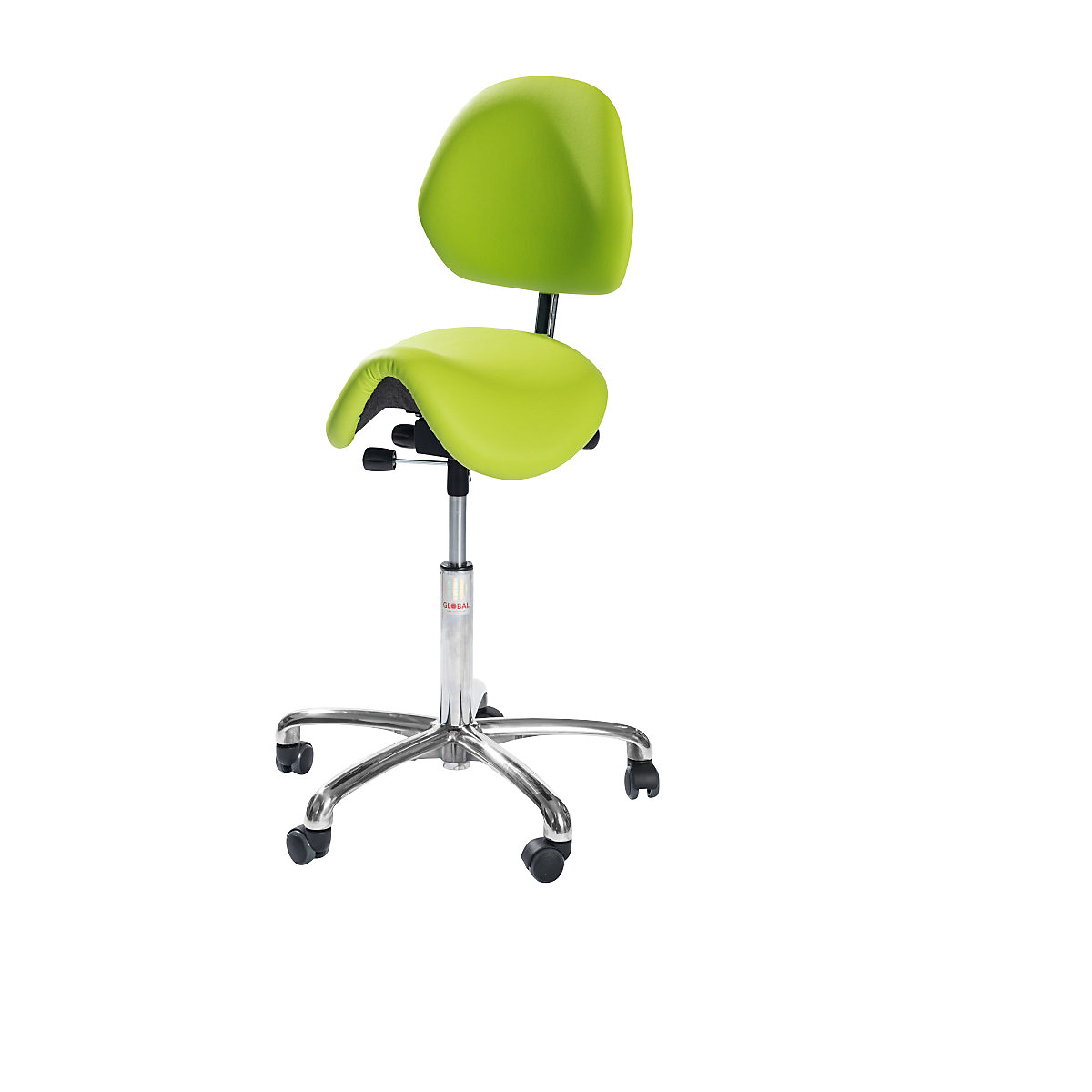 Tabouret selle, avec dossier, vert clair-3