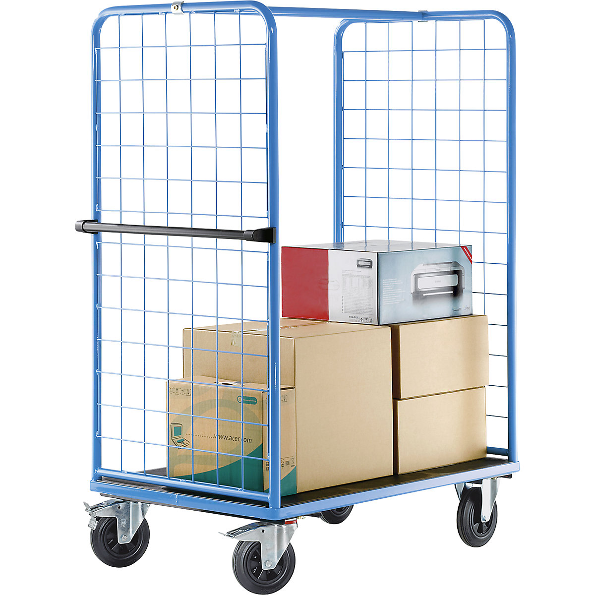 Chariot à tablettes à panneaux latéraux grillagés – eurokraft pro (Illustration du produit 2)-1