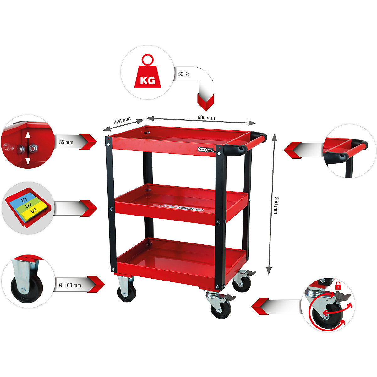 Chariot d'atelier ECOline – KS Tools (Illustration du produit 9)-8