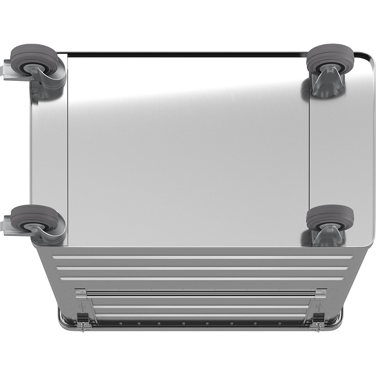 Chariot-caisse en aluminium à panneau latéral rabattable – Gmöhling (Illustration du produit 6)-5