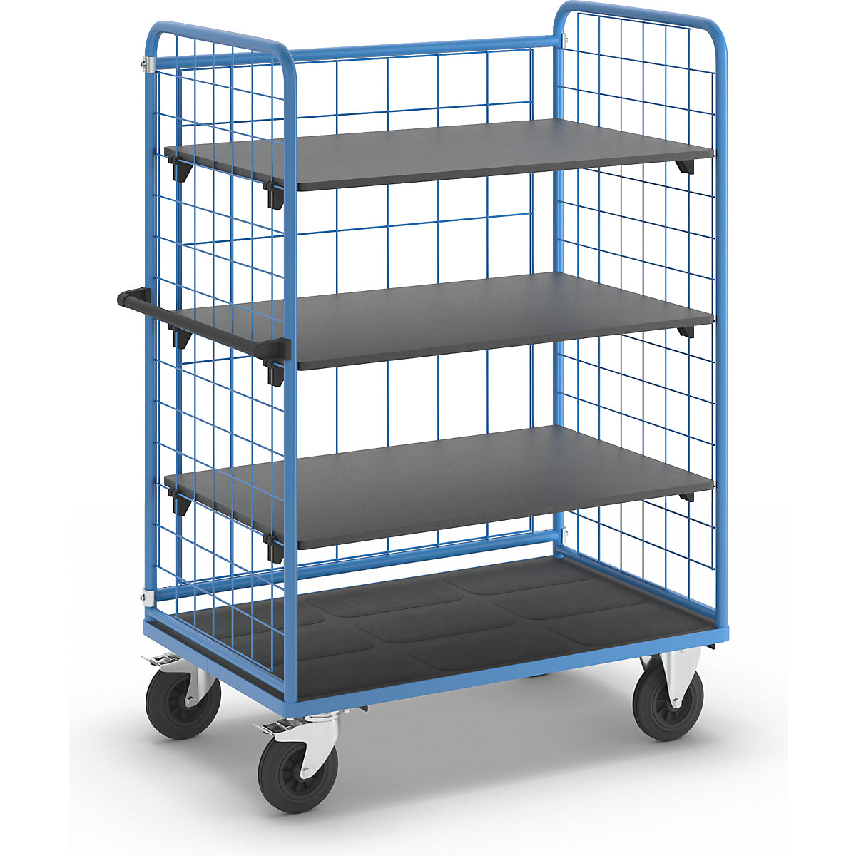 Chariot à tablettes à trois côtés grillagés – eurokraft pro