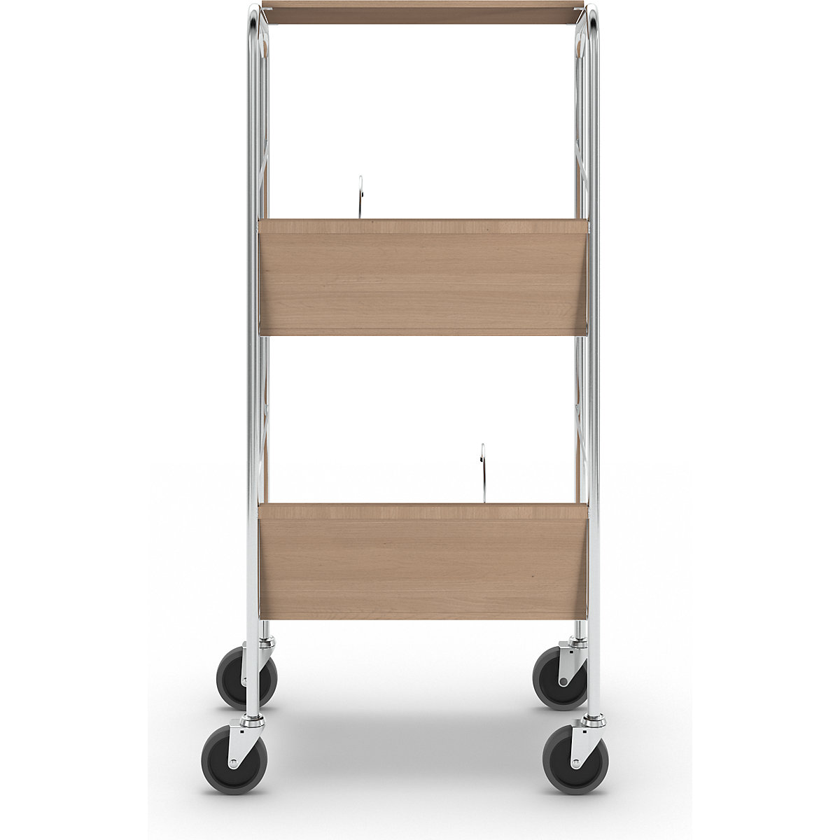 Chariot de bureau chromé avec tablettes – HelgeNyberg (Illustration du produit 4)-3