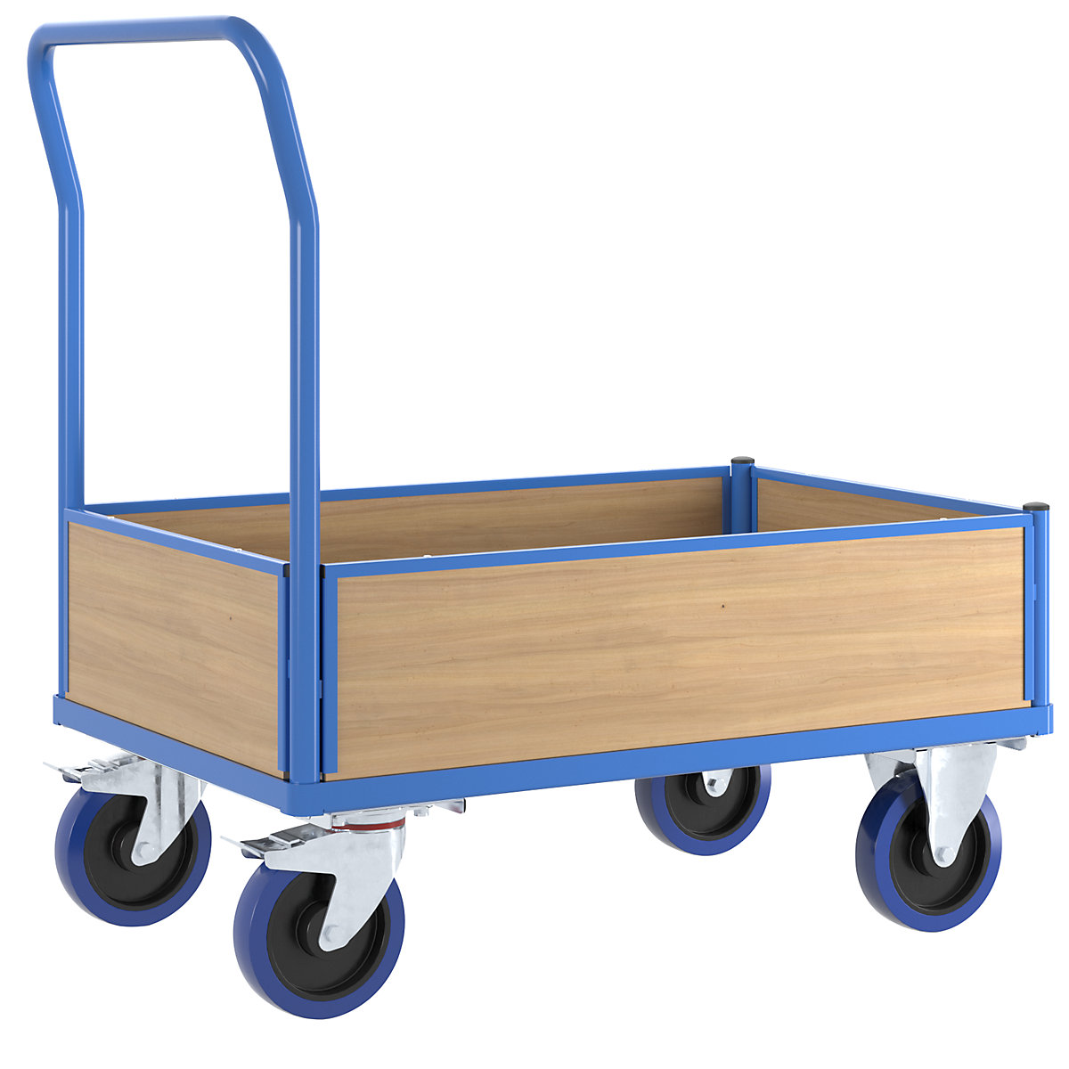 Chariot plate-forme avec panneaux en bois – eurokraft pro (Illustration du produit 3)