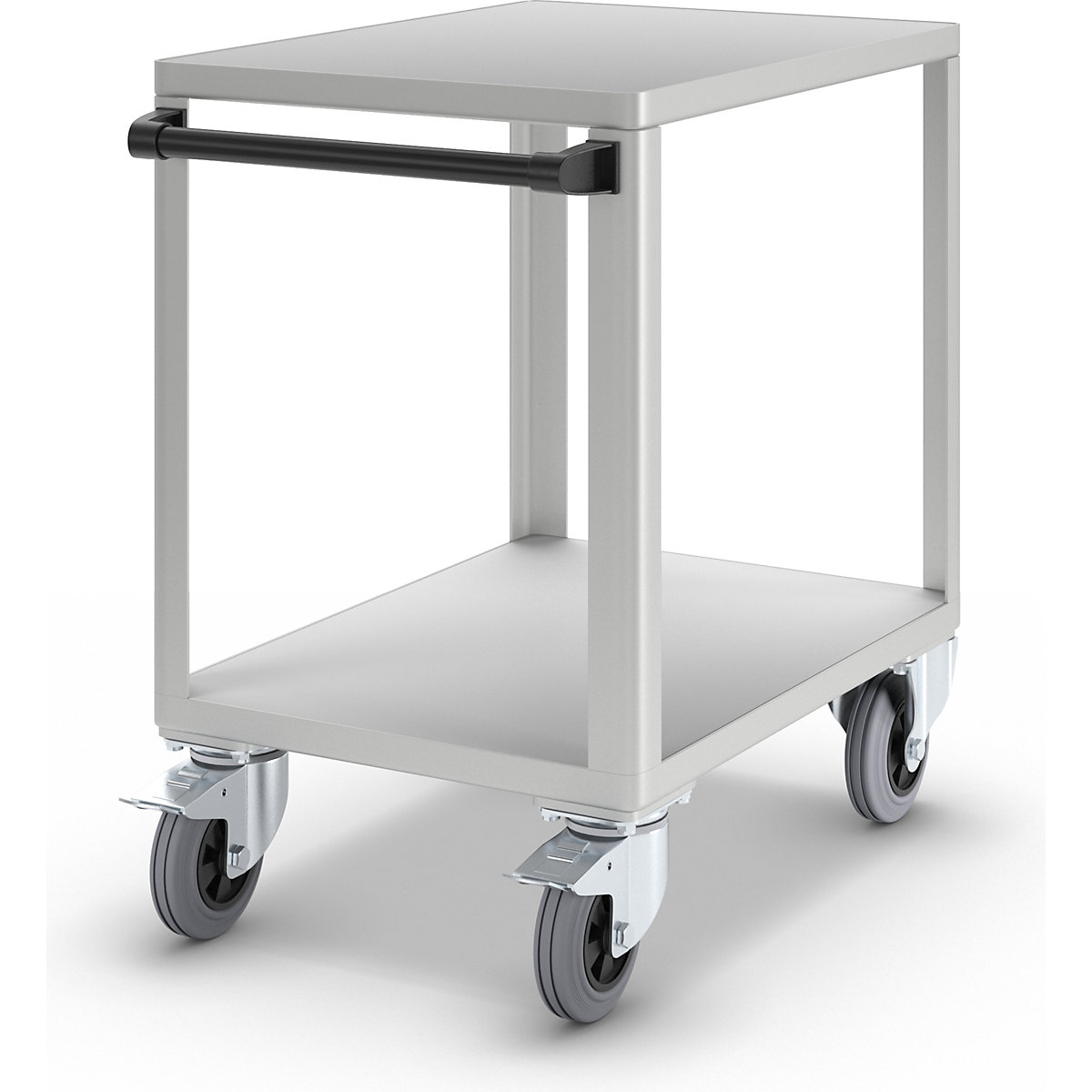 Chariot industriel à plateaux – eurokraft pro, dimensions plateaux L x l 750 x 550 mm, aluminium RAL 9006-1