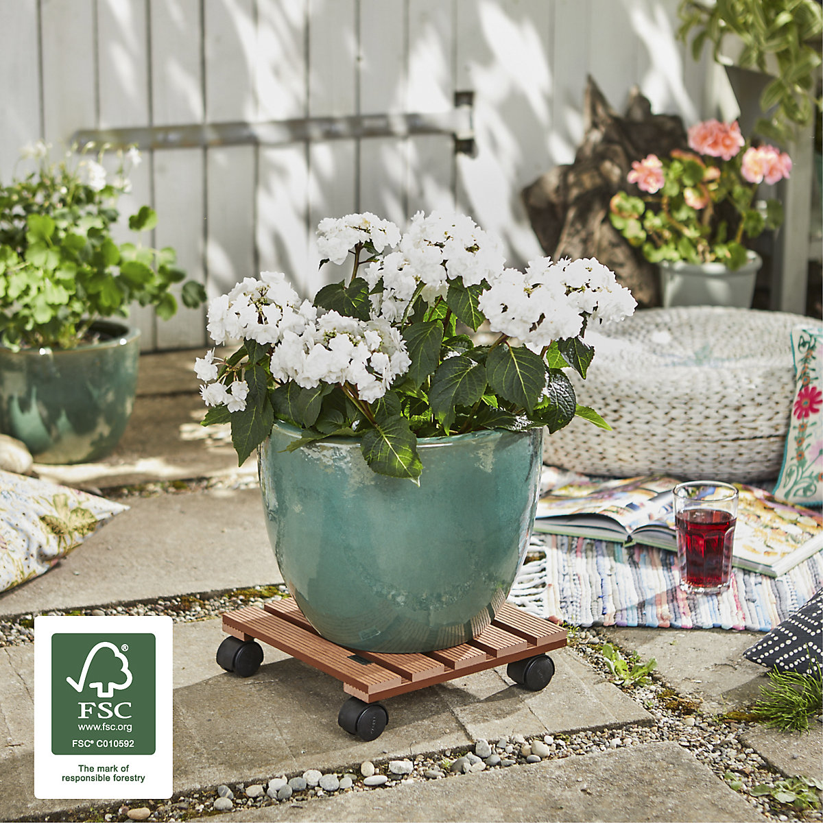 Plateau roulant pour plantes en bois composite – Wagner (Illustration du produit 4)-3