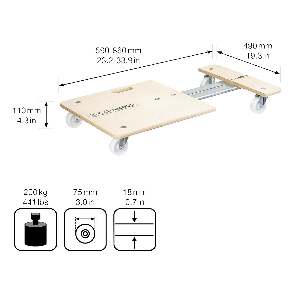 Plateau roulant EXPANDER – Wagner (Illustration du produit 3)-2