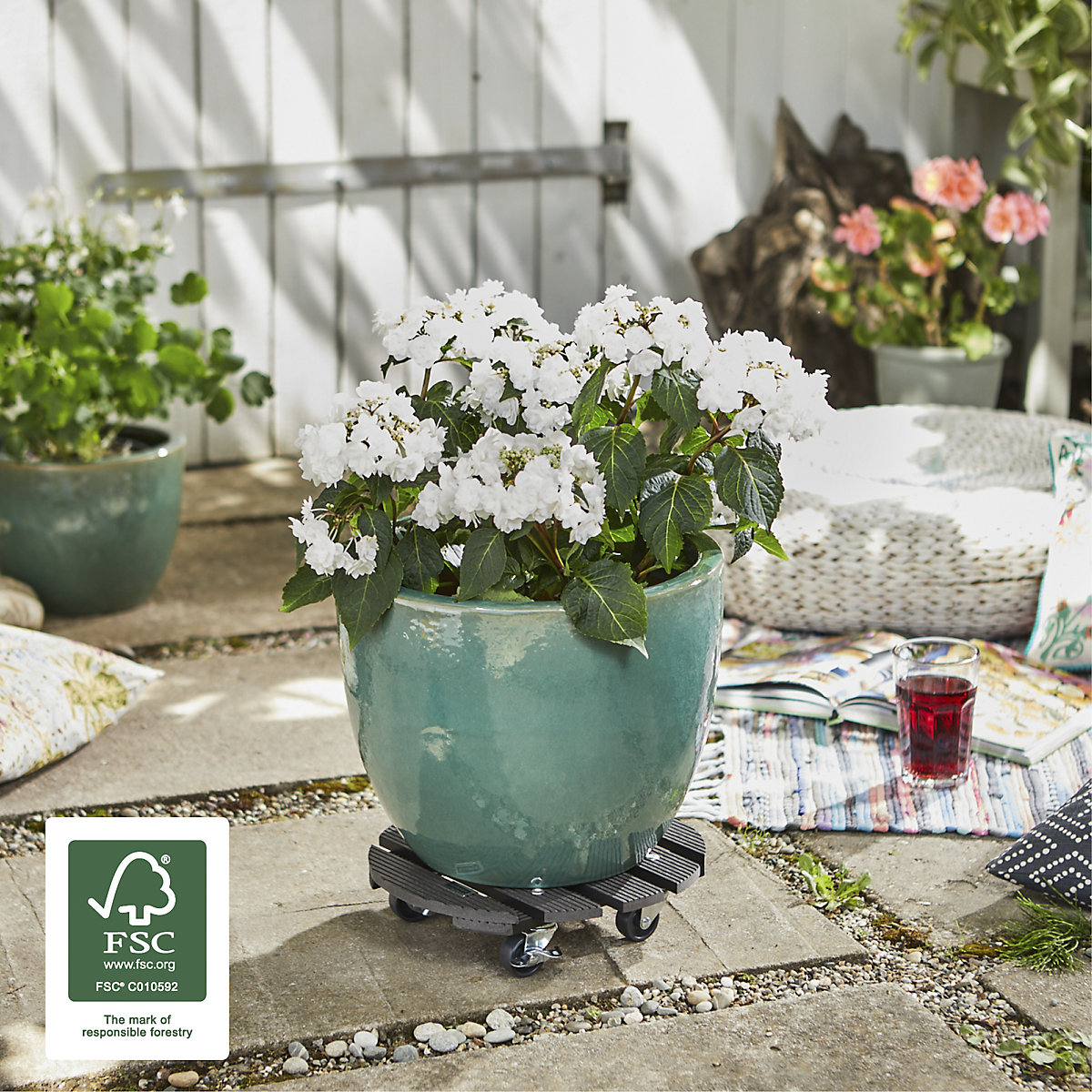 Plateau roulant pour plantes en bois composite – Wagner (Illustration du produit 4)-3