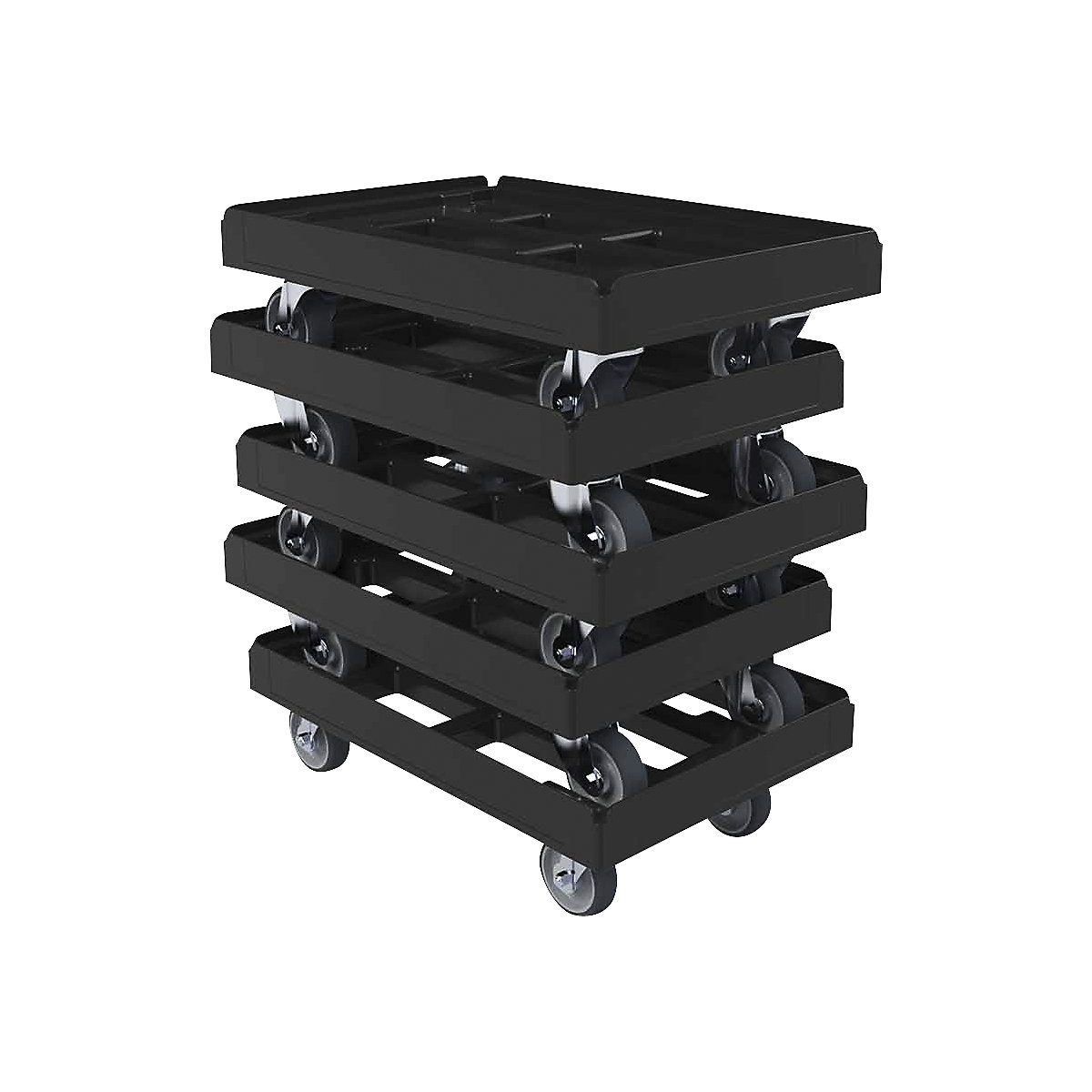 Rouleur simple, noir – eurokraft basic (Illustration du produit 2)-1