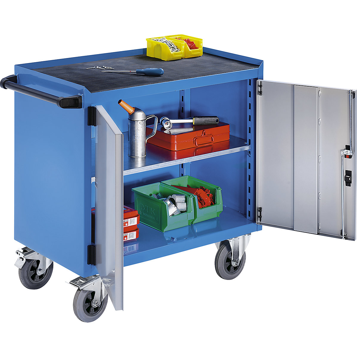 EUROKRAFTpro Armoire roulante KOMPAKT plateau supérieur avec rebord