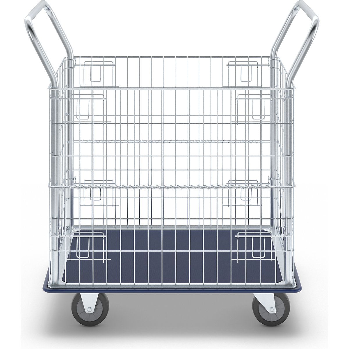 Chariot grillagé à grilles latérales galvanisées (Illustration du produit 4)-3