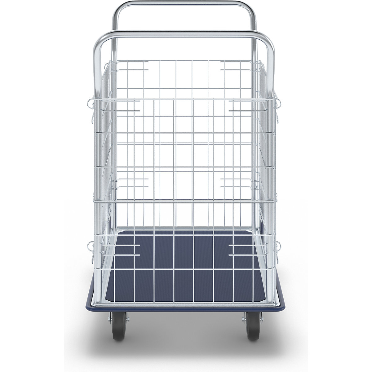 Chariot grillagé à grilles latérales galvanisées (Illustration du produit 5)-4