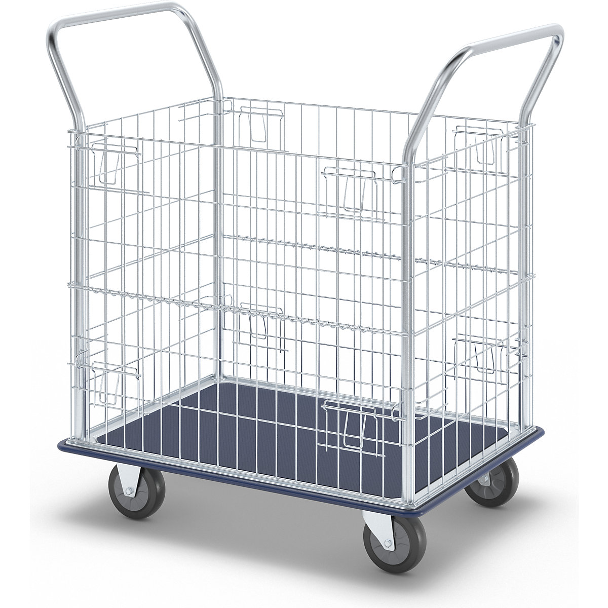Chariot grillagé à grilles latérales galvanisées (Illustration du produit 8)-7