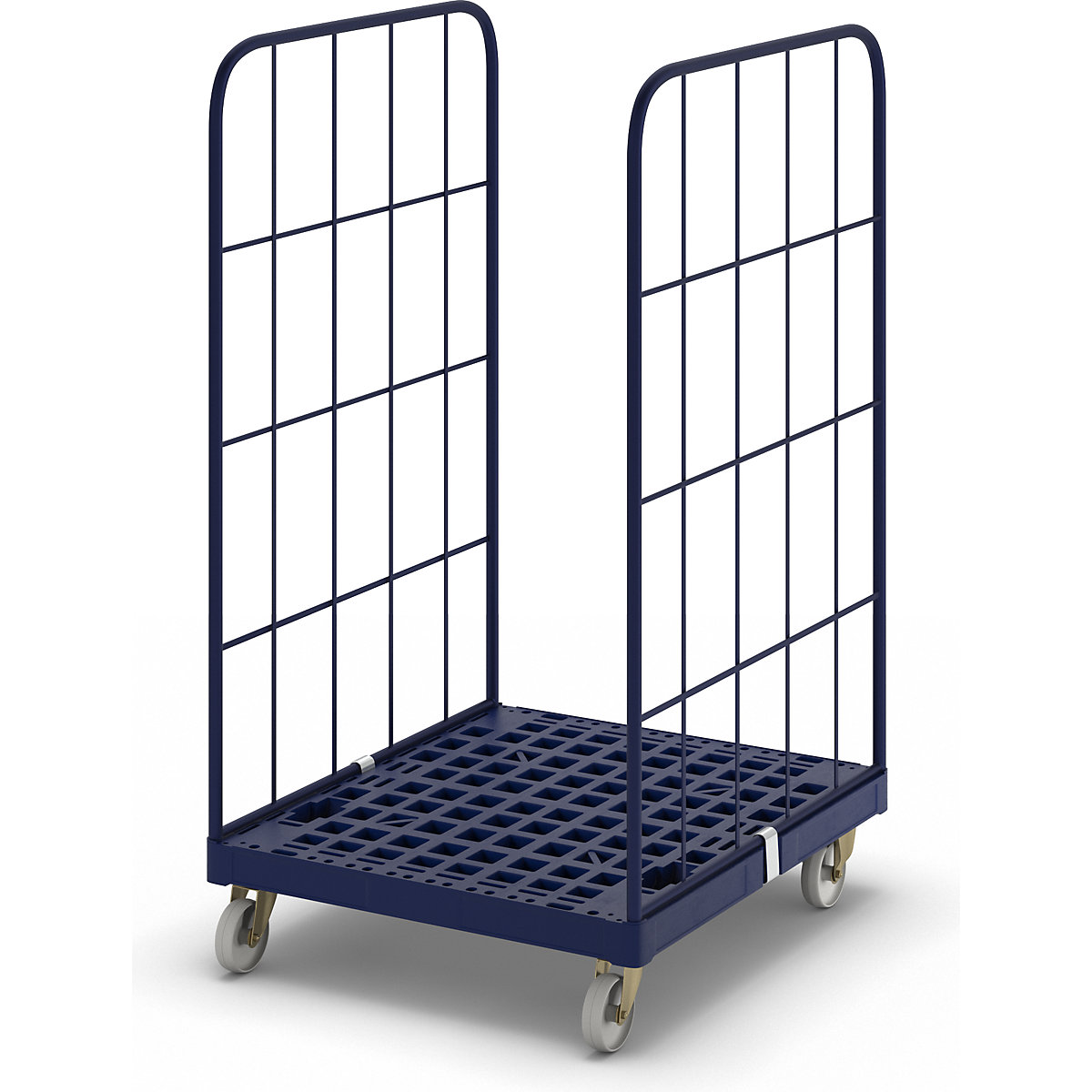 Roll-conteneur avec socle roulant en plastique