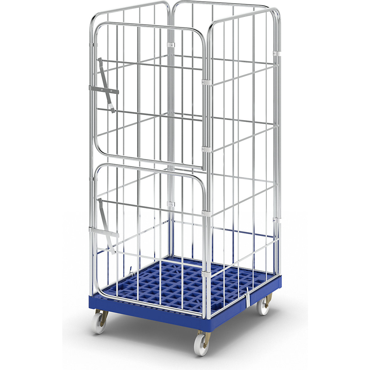 Roll-conteneur avec socle roulant en plastique