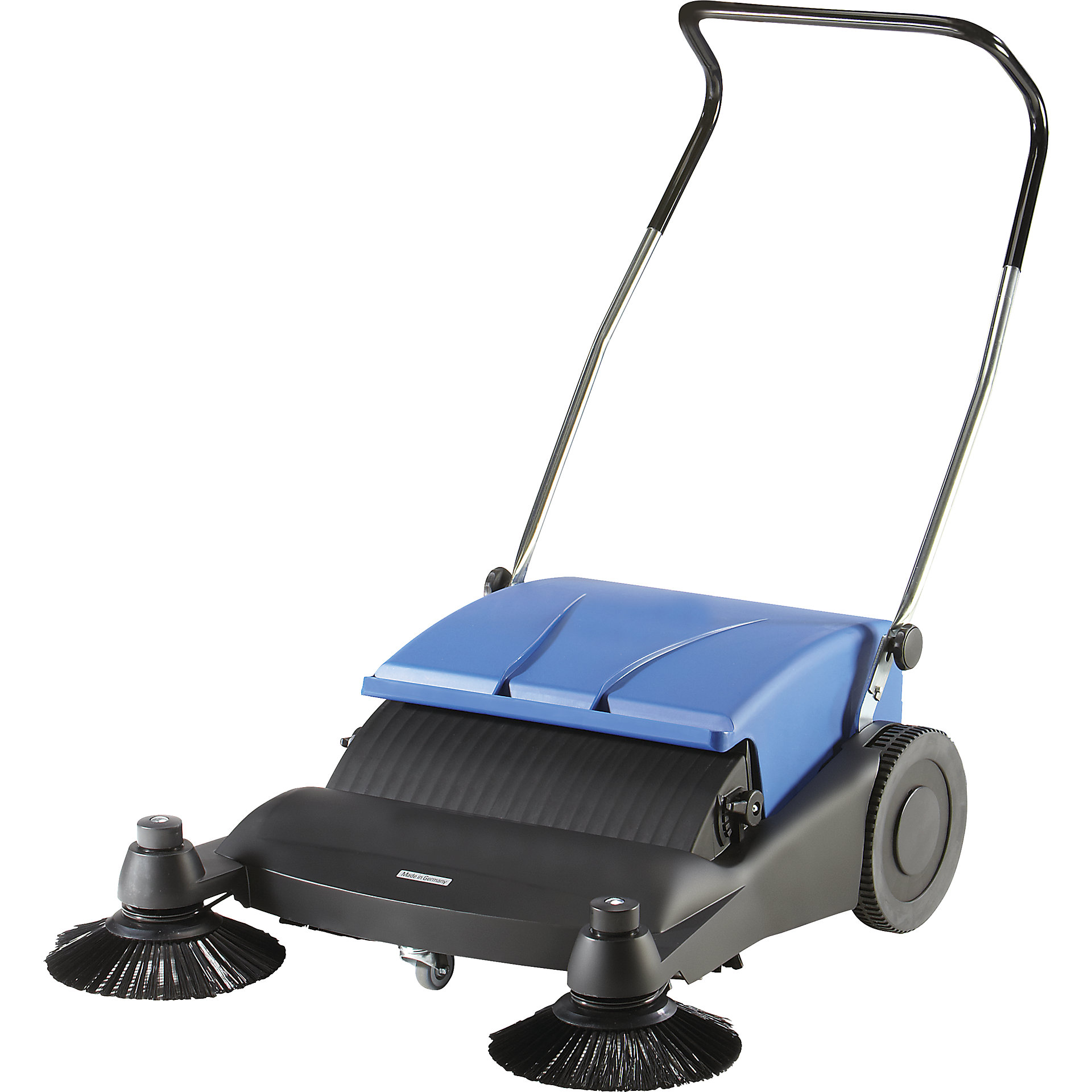 EUROKRAFTbasic Sweeping machine with 2 side brushes, manual KAISER