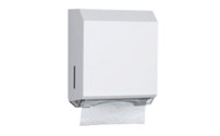 Paper hand towel dispenser made of plastic, white