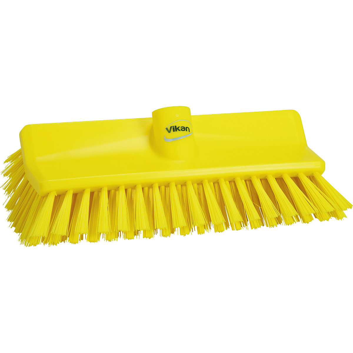 Vikan – High-low brush/corner scrubbing brush, medium, pack of 10, yellow