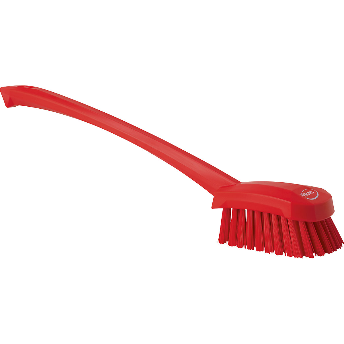 Long handled washing brush – Vikan, hard, pack of 10, red-6