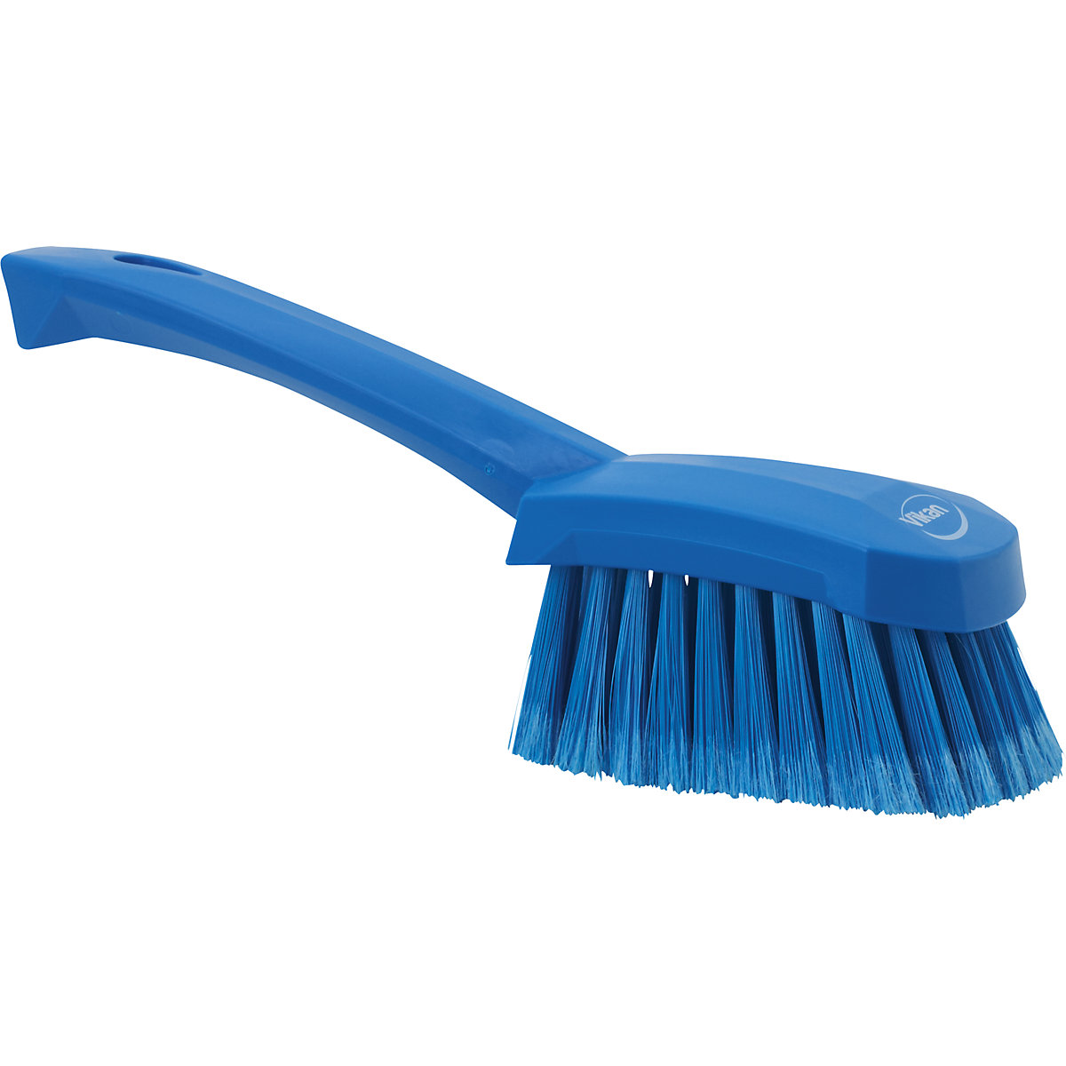 Vikan – Short handled hand brush, soft, spliced, pack of 10, blue