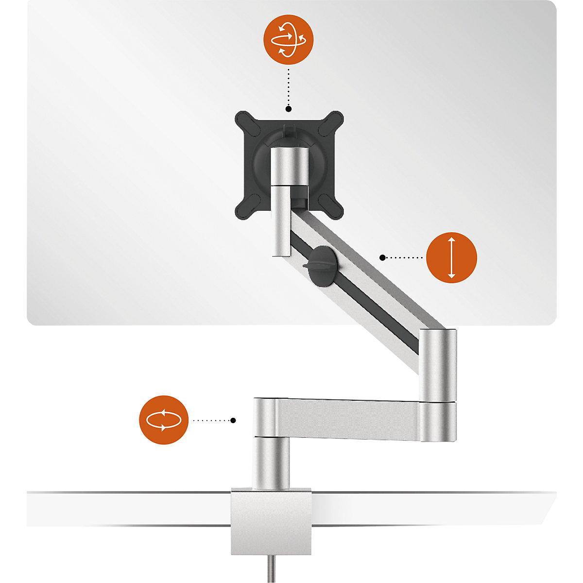 DURABLE – Monitor holder with arm for 1 monitor (Product illustration 2)
