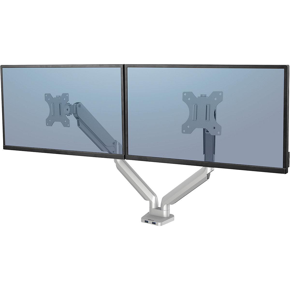PLATINUM SERIES monitor arm – Fellowes, double arm for 2 monitors, silver-6