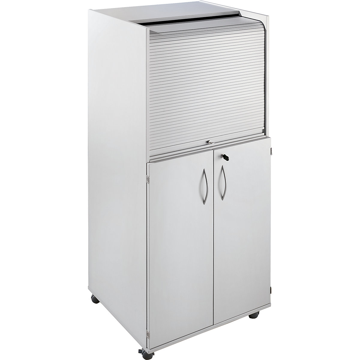 Computer cupboard with plastic roller shutter, mobile – eurokraft pro (Product illustration 8)-7