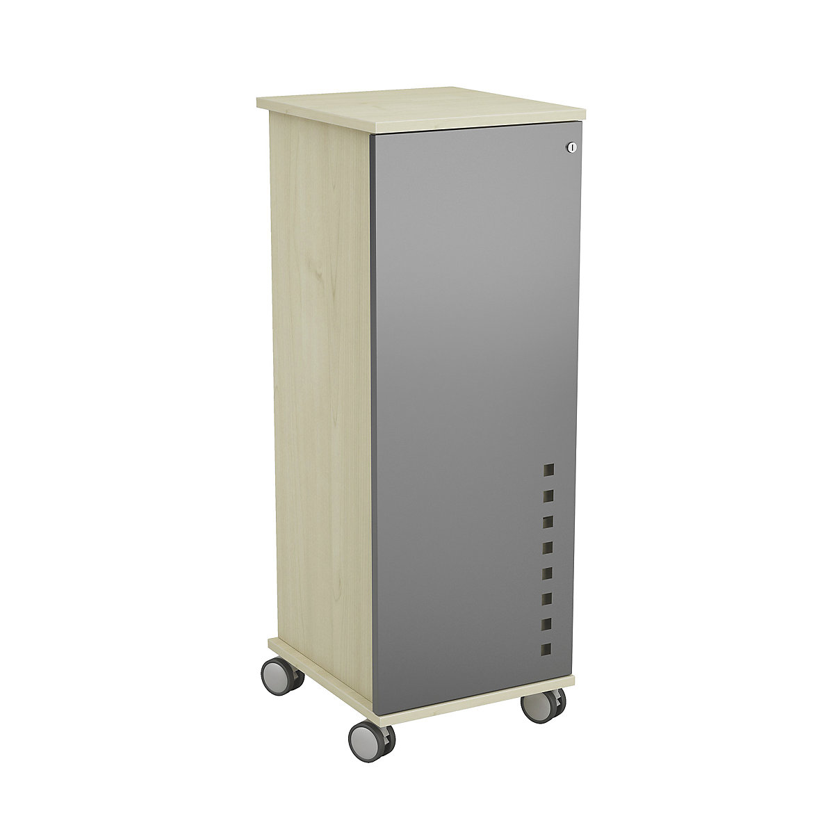 Office and media caddy, with 4 compartments, 1 extendable countertop, beech finish-5
