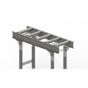 Roller conveyor, steel frame with zinc plated steel rollers
