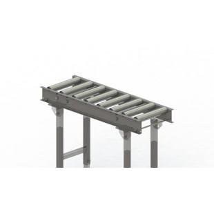 Roller conveyor, steel frame with zinc plated steel rollers