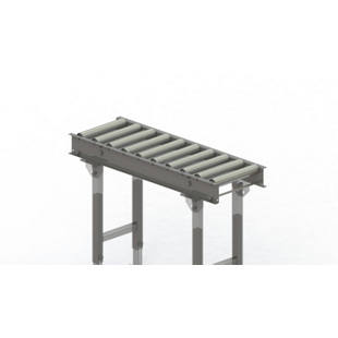 Roller conveyor, steel frame with zinc plated steel rollers