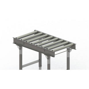 Roller conveyor, steel frame with zinc plated steel rollers