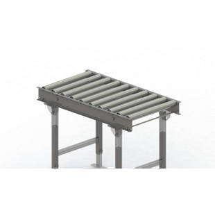 Roller conveyor, steel frame with zinc plated steel rollers