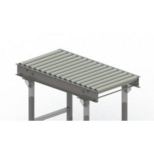 Roller conveyor, steel frame with zinc plated steel rollers