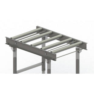 Roller conveyor, steel frame with zinc plated steel rollers