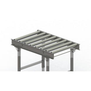 Roller conveyor, steel frame with zinc plated steel rollers